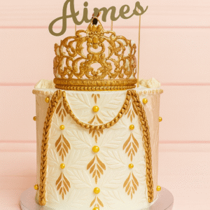 Gâteau de mariage “Couronne Dorée” – Royal & Personnalisé
